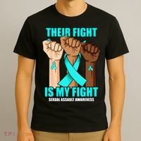 Their Fight Is My Fight Hand Sexual Assault Awareness T-Shirt thumb 3
