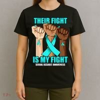 Their Fight Is My Fight Hand Sexual Assault Awareness T-Shirt thumb 4
