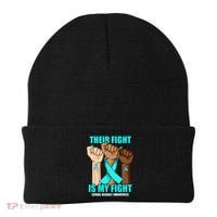 Their Fight Is My Fight Hand Sexual Assault Awareness Beanie thumb 0