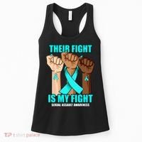 Their Fight Is My Fight Hand Sexual Assault Awareness Women's Tank Top thumb 0