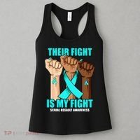 Their Fight Is My Fight Hand Sexual Assault Awareness Women's Tank Top thumb 3