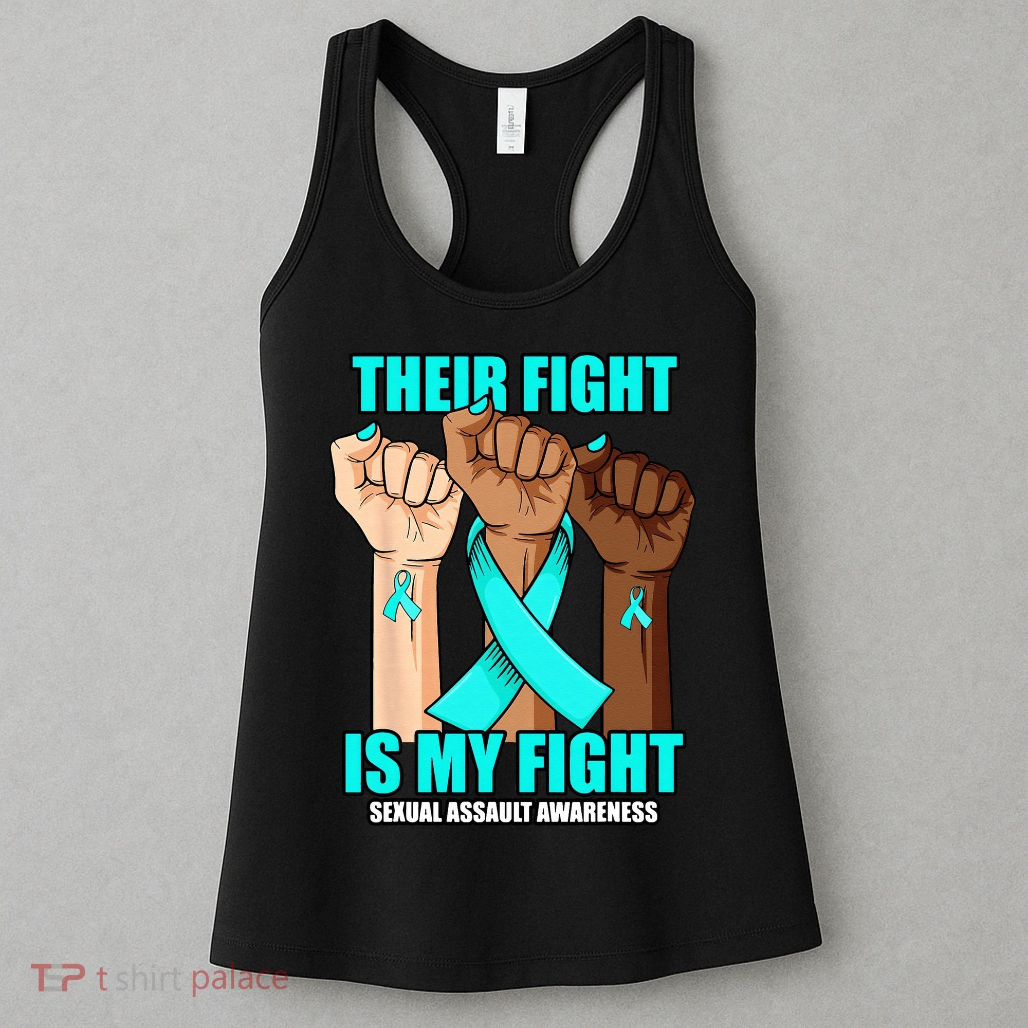 Their Fight Is My Fight Hand Sexual Assault Awareness Women's Tank Top