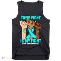 Their Fight Is My Fight Hand Sexual Assault Awareness Tank Top thumb 0