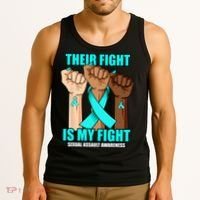 Their Fight Is My Fight Hand Sexual Assault Awareness Tank Top thumb 3