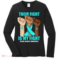Their Fight Is My Fight Hand Sexual Assault Awareness Women's Long Sleeve Shirt thumb 0