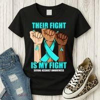Their Fight Is My Fight Hand Sexual Assault Awareness Women's T-Shirt thumb 3