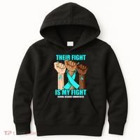 Their Fight Is My Fight Hand Sexual Assault Awareness Kids Hoodie thumb 0