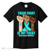 Their Fight Is My Fight Hand Sexual Assault Awareness Kids T-Shirt thumb 0