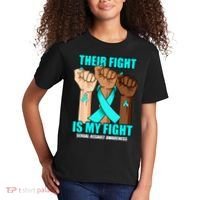 Their Fight Is My Fight Hand Sexual Assault Awareness Kids T-Shirt thumb 2