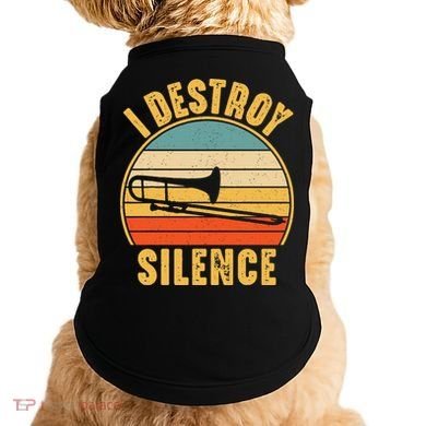 Trombonist Funny I Destroy Silence Trombone Player Doggie Tank