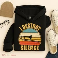 Trombonist Funny I Destroy Silence Trombone Player Hoodie thumb 4
