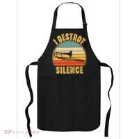 Trombonist Funny I Destroy Silence Trombone Player Apron thumb 0