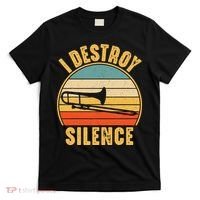 Trombonist Funny I Destroy Silence Trombone Player T-Shirt thumb 0