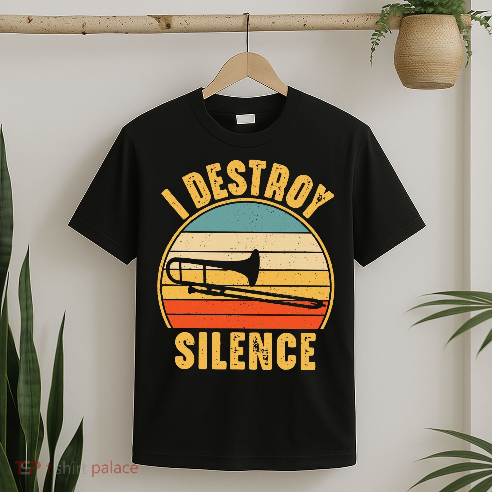 Trombonist Funny I Destroy Silence Trombone Player T-Shirt