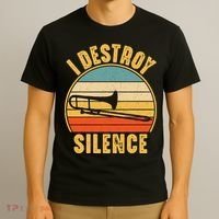Trombonist Funny I Destroy Silence Trombone Player T-Shirt thumb 3