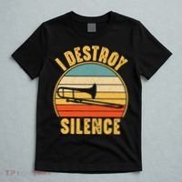 Trombonist Funny I Destroy Silence Trombone Player T-Shirt thumb 5