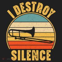 Trombonist Funny I Destroy Silence Trombone Player Beanie thumb 2