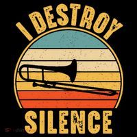 Trombonist Funny I Destroy Silence Trombone Player Women's Hoodie thumb 2