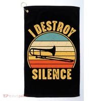 Trombonist Funny I Destroy Silence Trombone Player Golf Towel thumb 0