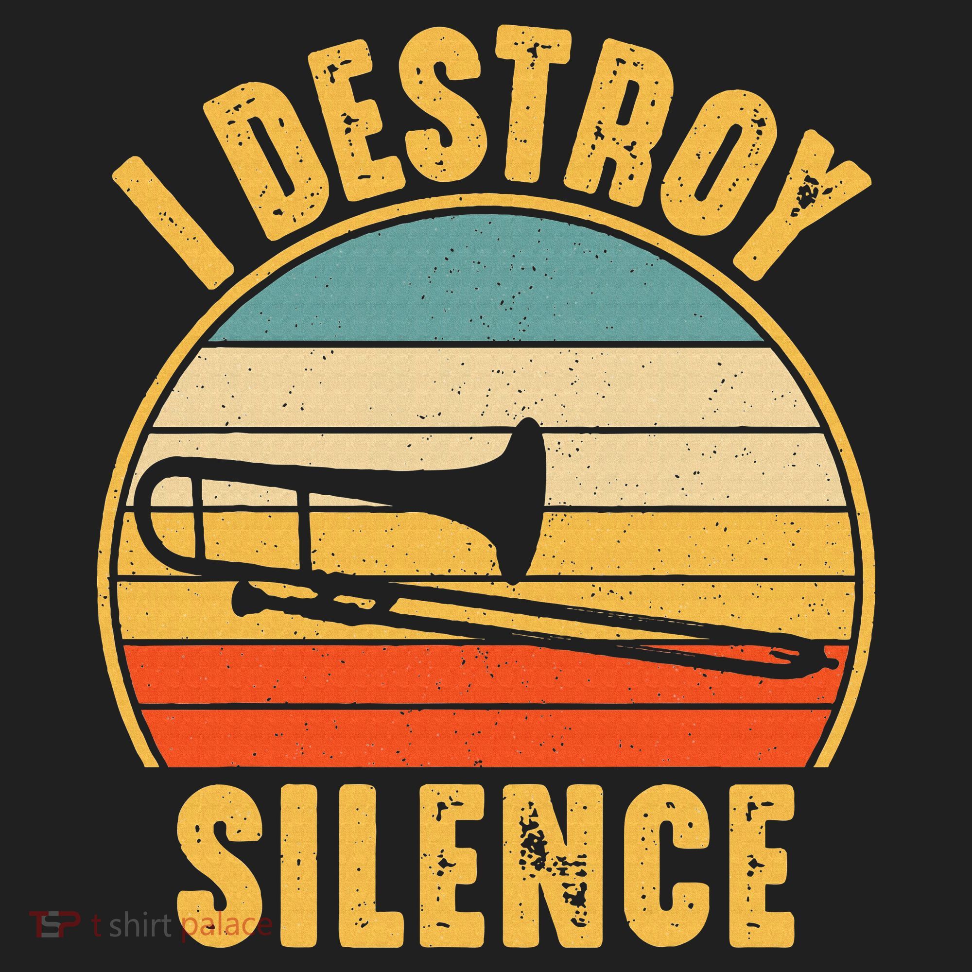 Trombonist Funny I Destroy Silence Trombone Player Golf Towel