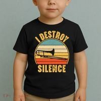 Trombonist Funny I Destroy Silence Trombone Player Toddler T-Shirt thumb 2