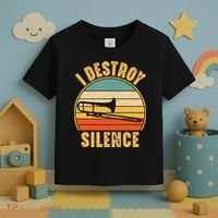 Trombonist Funny I Destroy Silence Trombone Player Toddler T-Shirt thumb 3