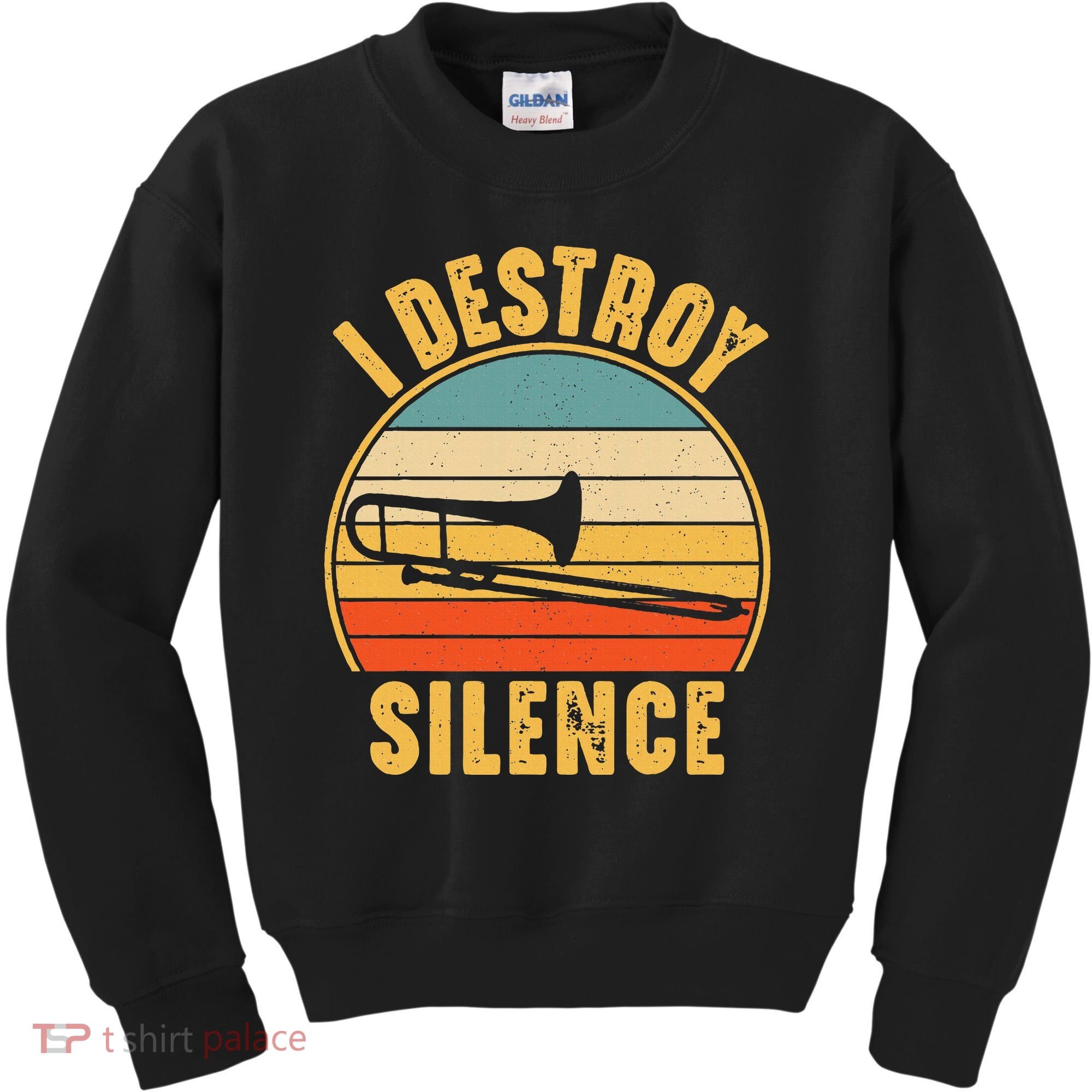 Trombonist Funny I Destroy Silence Trombone Player Kids Sweatshirt