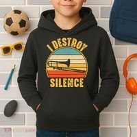 Trombonist Funny I Destroy Silence Trombone Player Kids Hoodie thumb 2