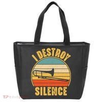 Trombonist Funny I Destroy Silence Trombone Player Tote Bag thumb 0