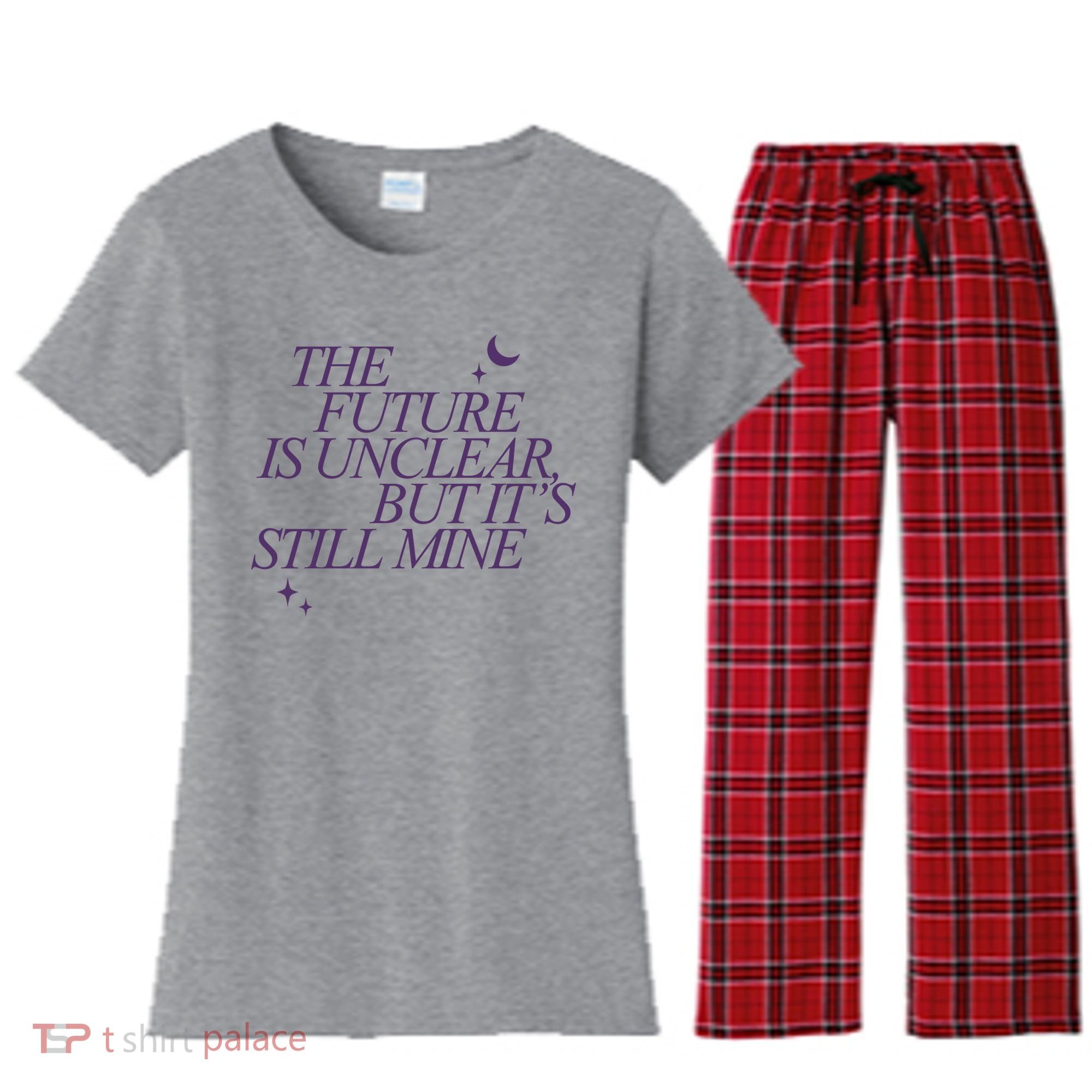 The Future Is Unclear But Its Still Mine Cute Women's Flannel Pajama Set