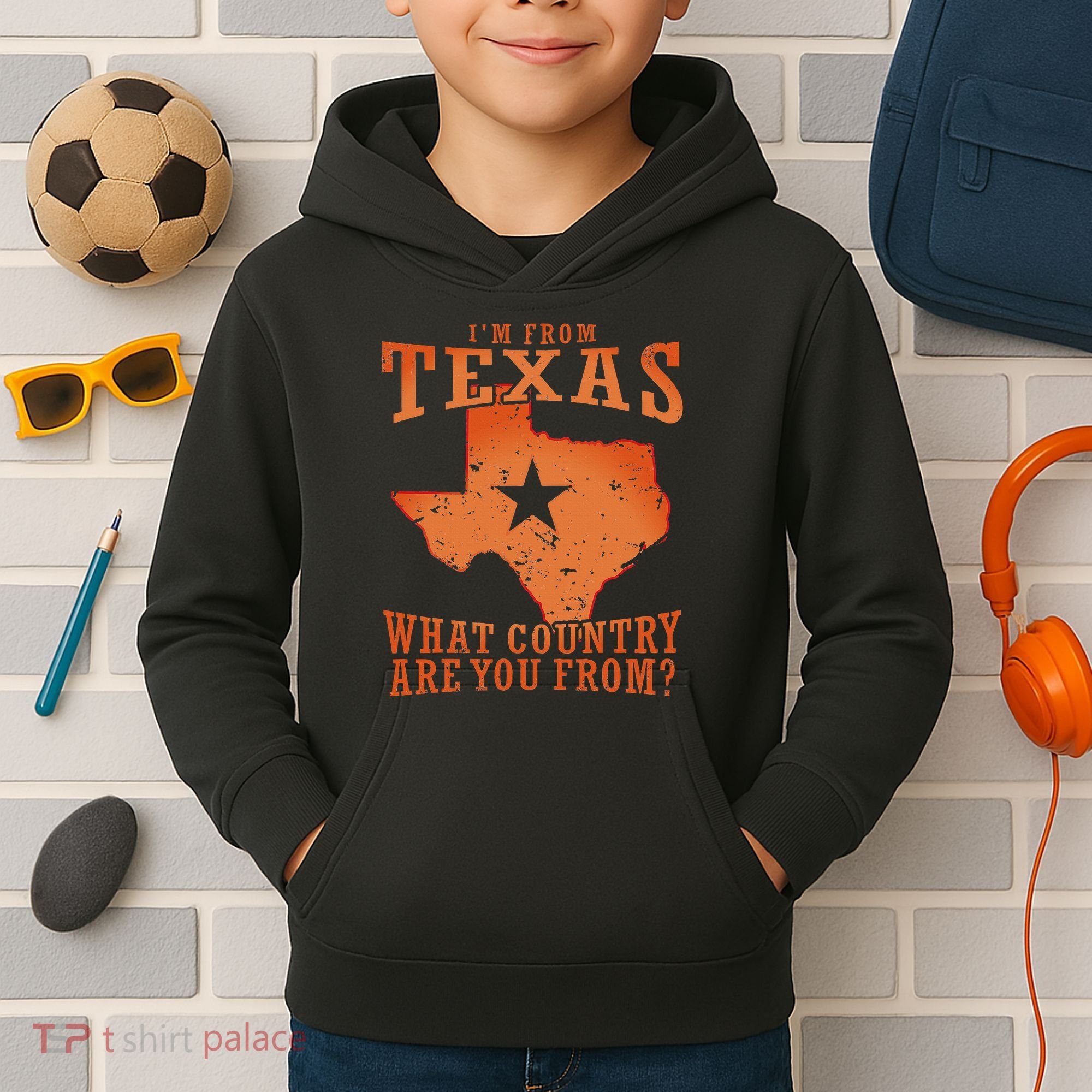 Texas Flag IM From Texas What Country Are You From Kids Hoodie