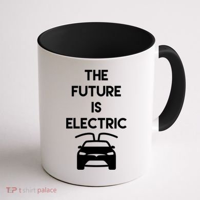 The Future Is Electric Car Coffee Mug back