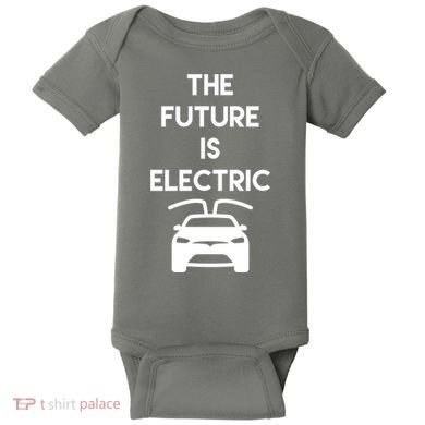 The Future Is Electric Car Baby Bodysuit