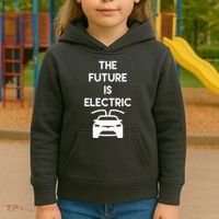 The Future Is Electric Car Kids Hoodie thumb 3