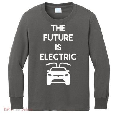 The Future Is Electric Car Kids Long Sleeve Shirt