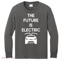 The Future Is Electric Car Kids Long Sleeve Shirt thumb 0