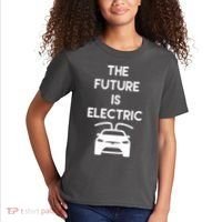 The Future Is Electric Car Kids T-Shirt thumb 2