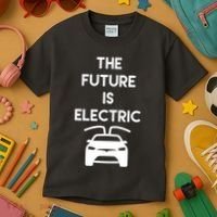 The Future Is Electric Car Kids T-Shirt thumb 3