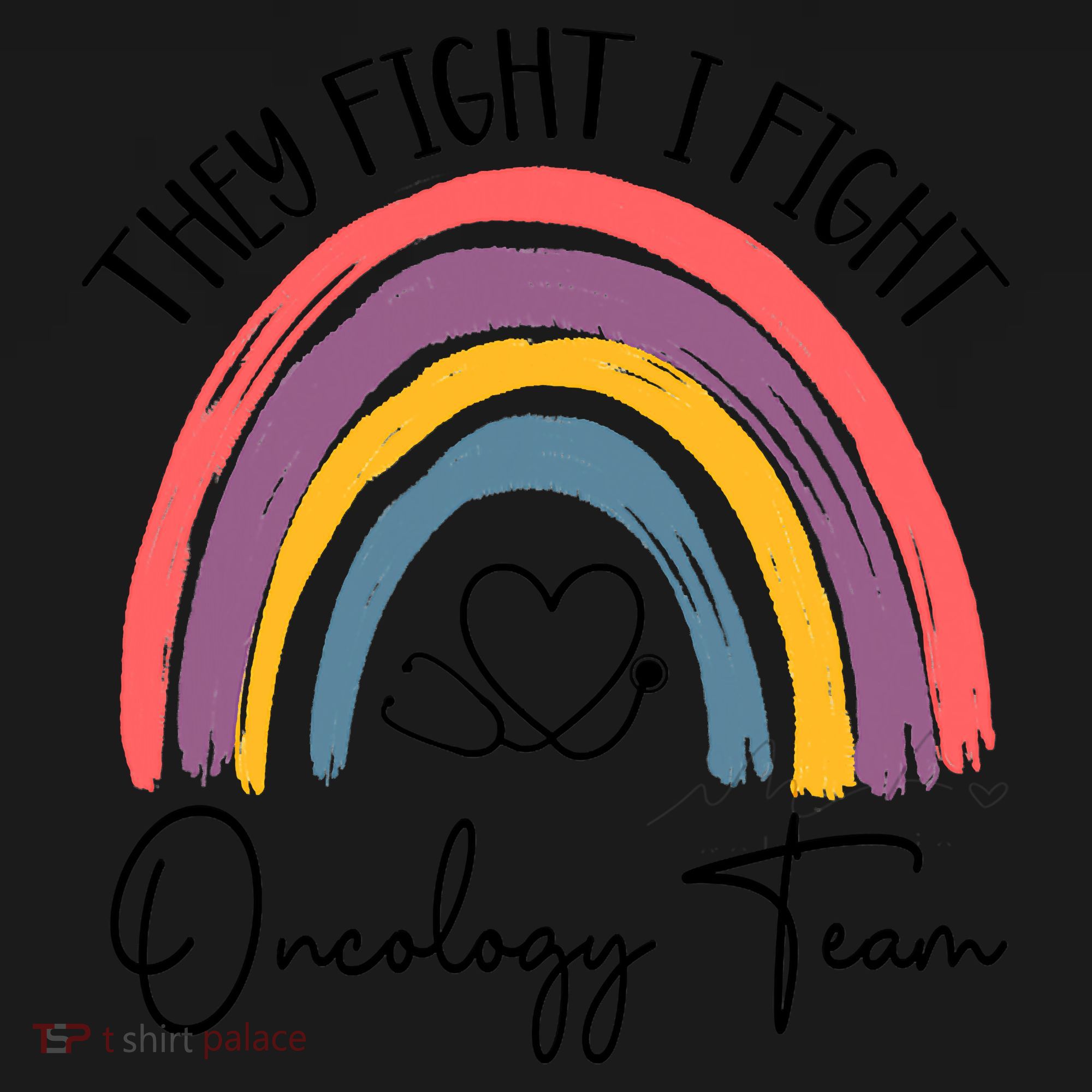 They Fight I Fight Oncology Team Boho Rainbow Coaster