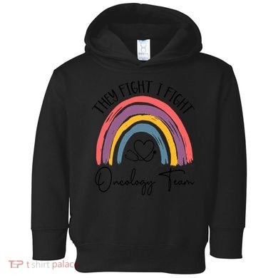 They Fight I Fight Oncology Team Boho Rainbow Toddler Hoodie