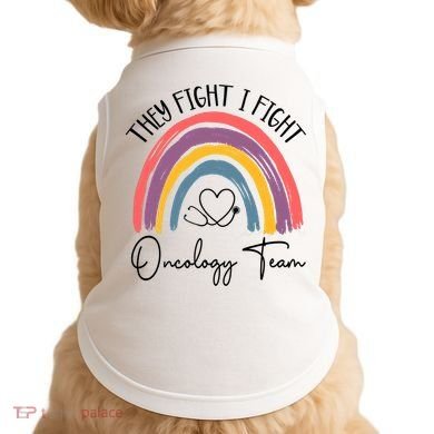 They Fight I Fight Oncology Team Boho Rainbow Doggie Tank