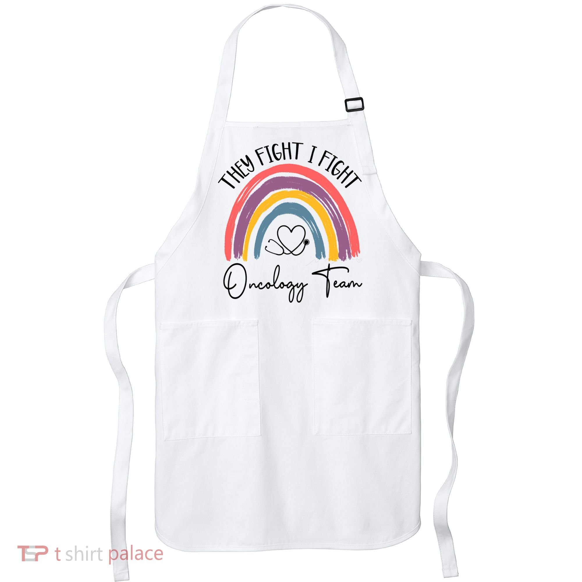 They Fight I Fight Oncology Team Boho Rainbow Apron