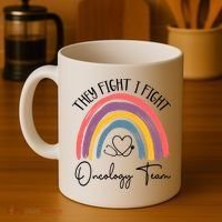 They Fight I Fight Oncology Team Boho Rainbow Coffee Mug thumb 4