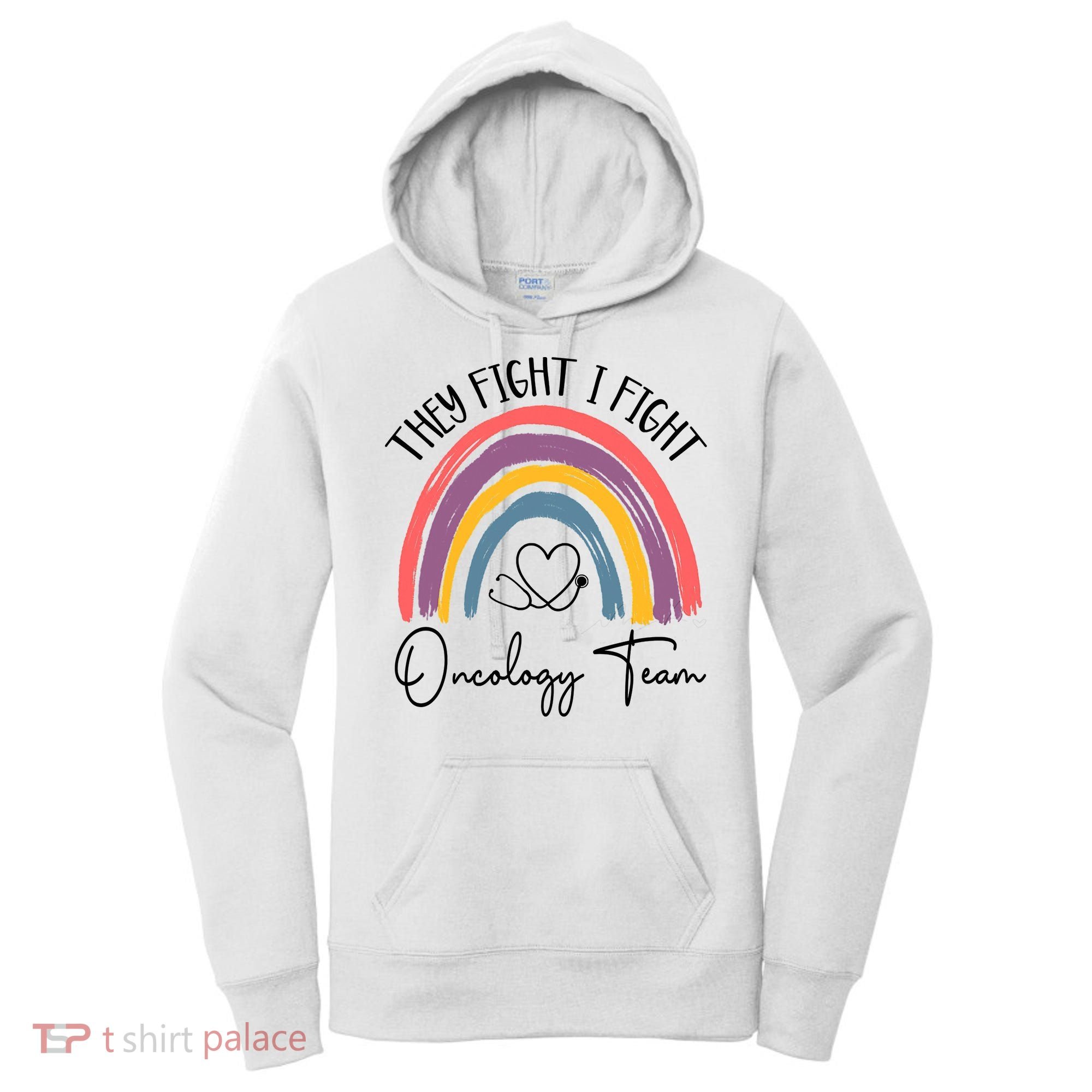 They Fight I Fight Oncology Team Boho Rainbow Women's Hoodie