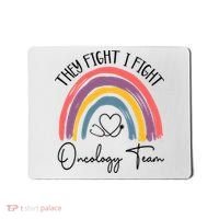 They Fight I Fight Oncology Team Boho Rainbow Mousepad thumb 0