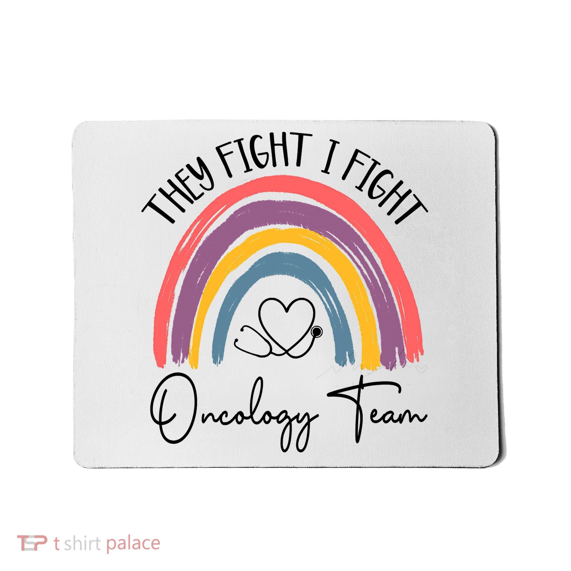 They Fight I Fight Oncology Team Boho Rainbow Mousepad