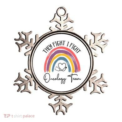 They Fight I Fight Oncology Team Boho Rainbow Ornament