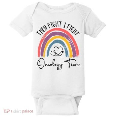 They Fight I Fight Oncology Team Boho Rainbow Baby Bodysuit