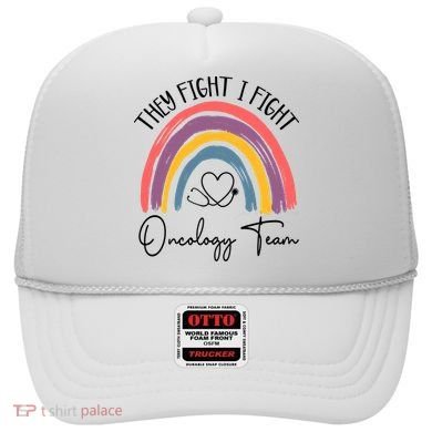 They Fight I Fight Oncology Team Boho Rainbow Hat