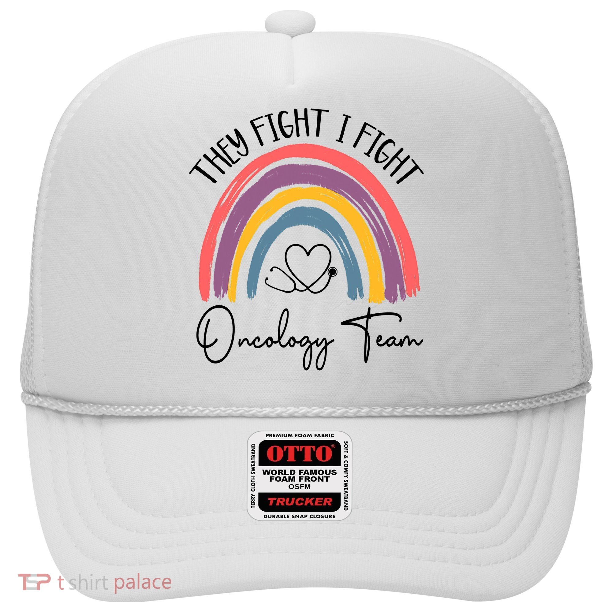 They Fight I Fight Oncology Team Boho Rainbow Hat